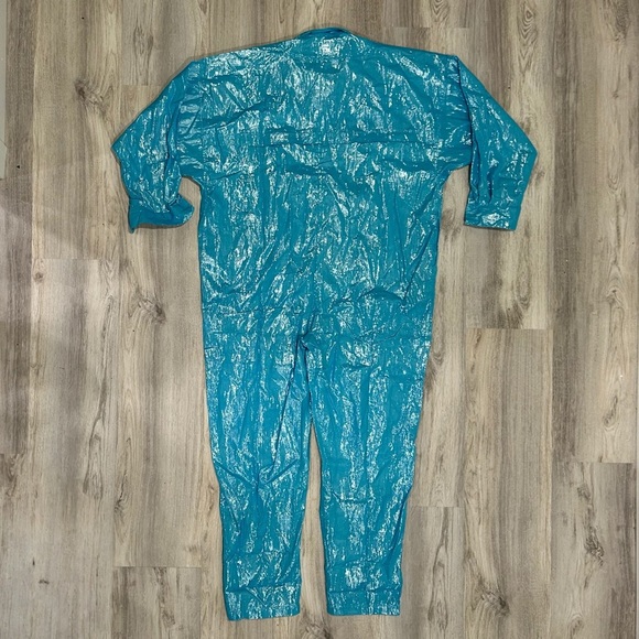 NWT Suzie Kondi Lurex Jumpsuit Blue Shimmer Oversized Long Sleeve Size XS/S - Picture 7 of 9